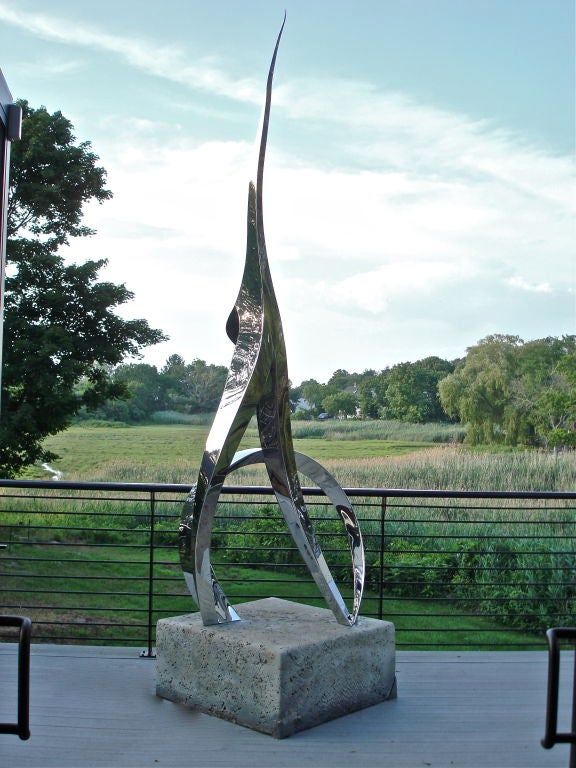 Dian, by John Raimondi, in Stainless Steel, Original Work Memorializing Dian Fossey.<br />
One of Three Created--One installed in Palm Beach Gardens, FL, the second in a private residence  Greenwich, CT.