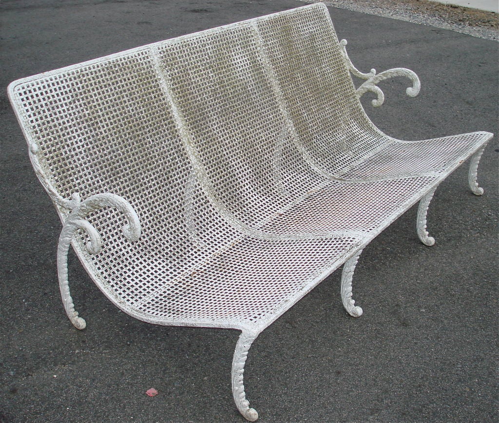 Painted Unusual and Stylish Early 20th Century Garden Bench