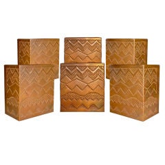 SET OF SIX COPPER SOUTHWESTERN INSPIRED WALL SCONCES 12