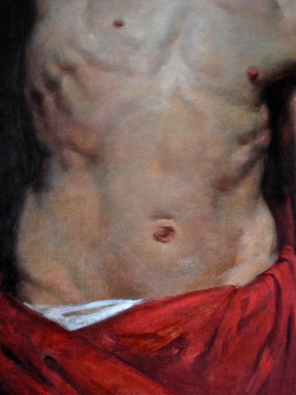 Canvas Painting of Semi Nude Male by Antoine Wiertz