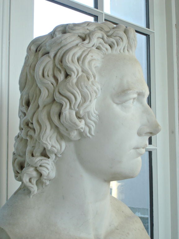 Carved Colossal Marble Bust of John Keats by Christopher Prosperi