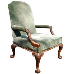 Used PERIOD GEORGE II WALNUT GAINSBOROUGH CHAIR