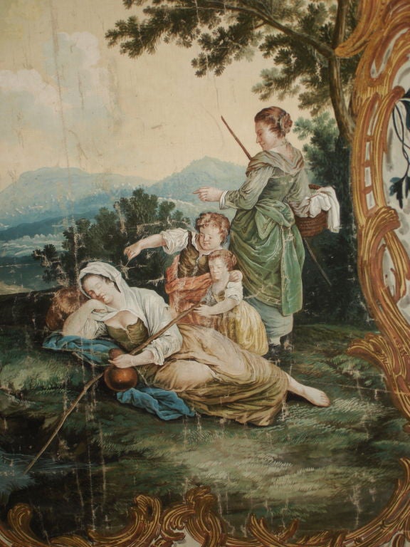 SET OF FOUR 18TH CENTURY LARGE SCALE ENGLISH WALL HANGINGS