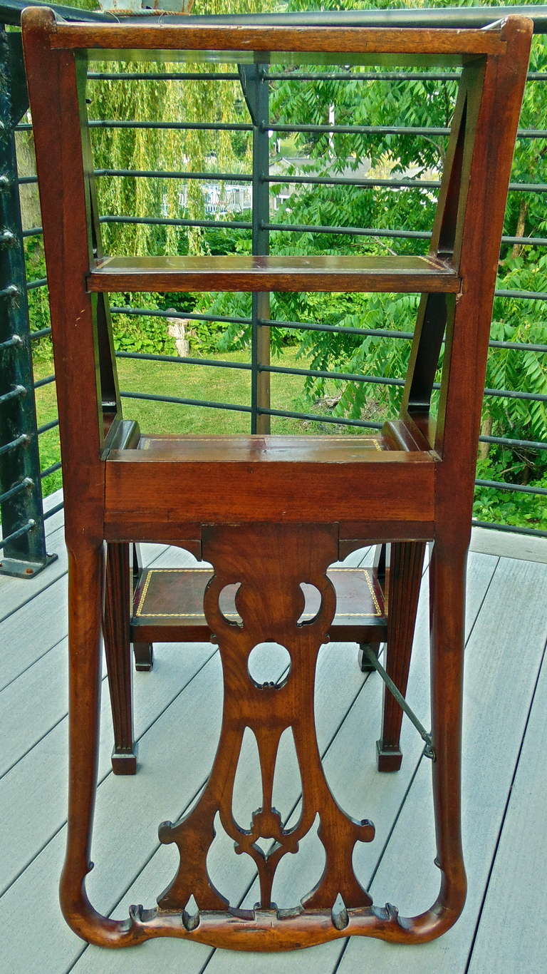 Georgian Style Metamorphic Chippendale Chair and Library Steps 2