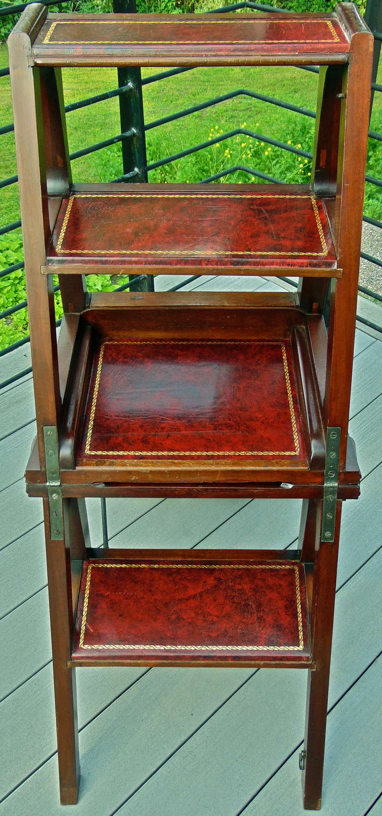 Georgian Style Metamorphic Chippendale Chair and Library Steps 3