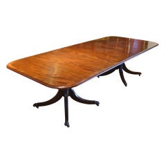 SOLID 11 FT MAHOGANY DINING TABLE OF EXQUISITE FIGURING