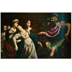 Large 17th Century Venetian Old Master Canvas of Esther