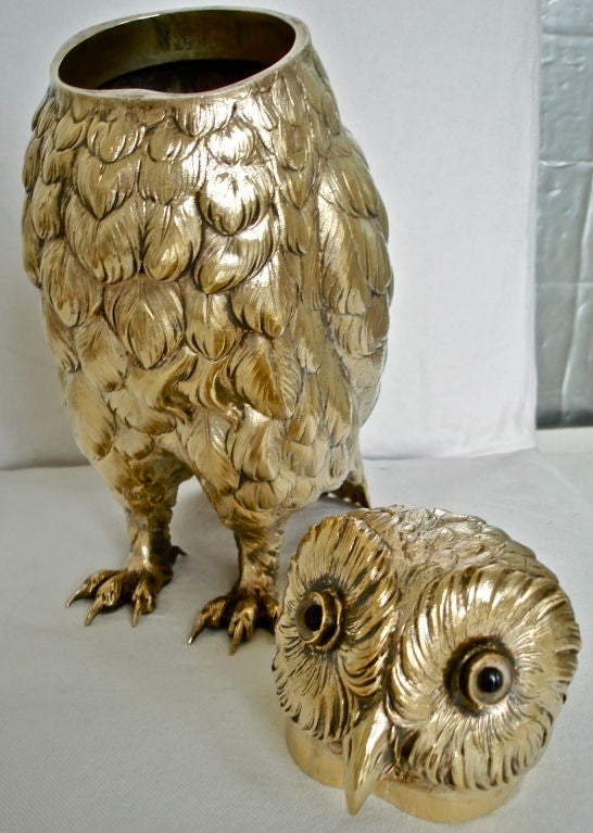 Solid Silver Owl Form Humidor 3