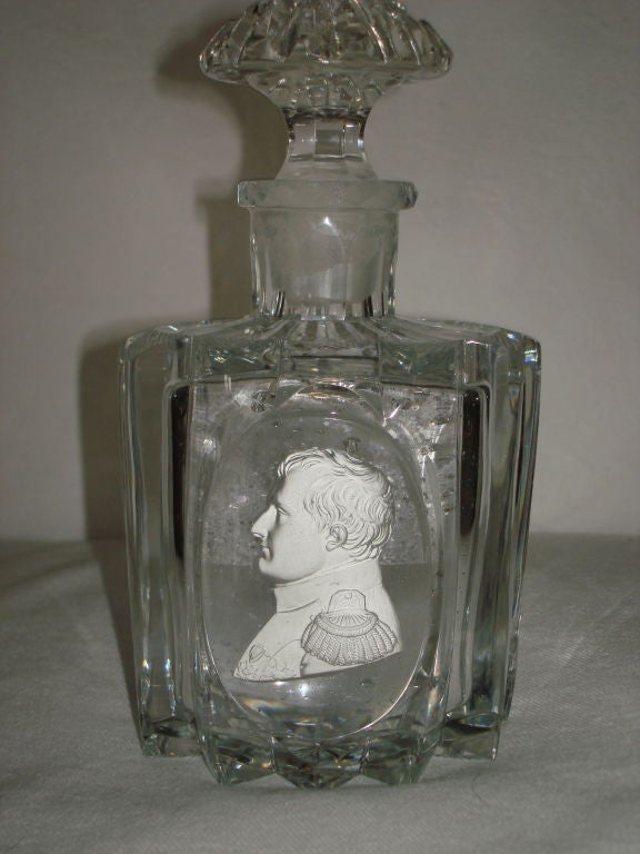Early 19th Century Napoleon Sulfide Decanter In Excellent Condition In Essex, MA