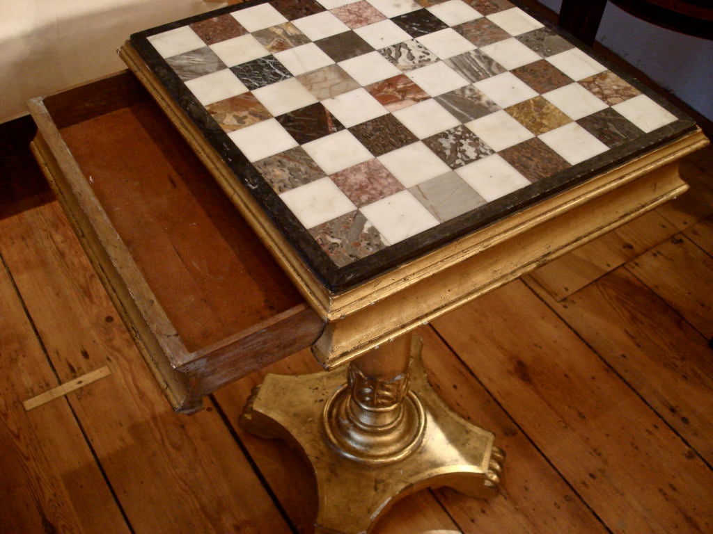 19th Century Specimen Marble Chess Table Of Gordon Getty For Sale at
