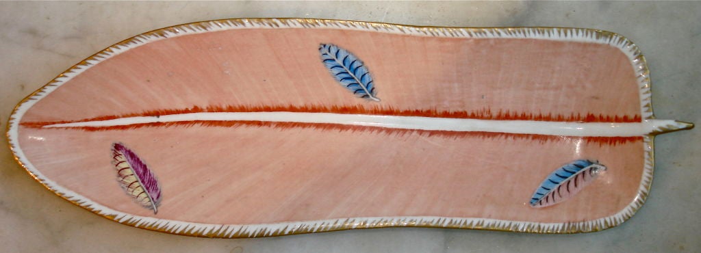 Unusual Feather Shaped Pen Tray