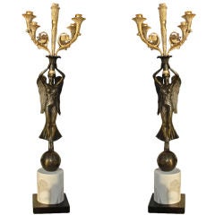 Pair Of Empire Style Candelabra