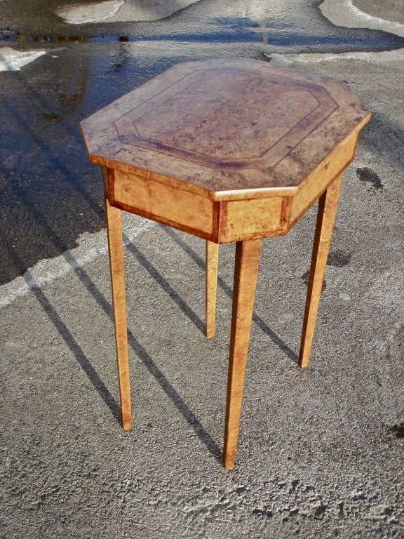 Russian Provincial Kirelian Birch Work Or Side Table