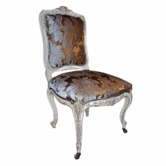 Antique Period Louis Xv Painted Side Or Desk Chair