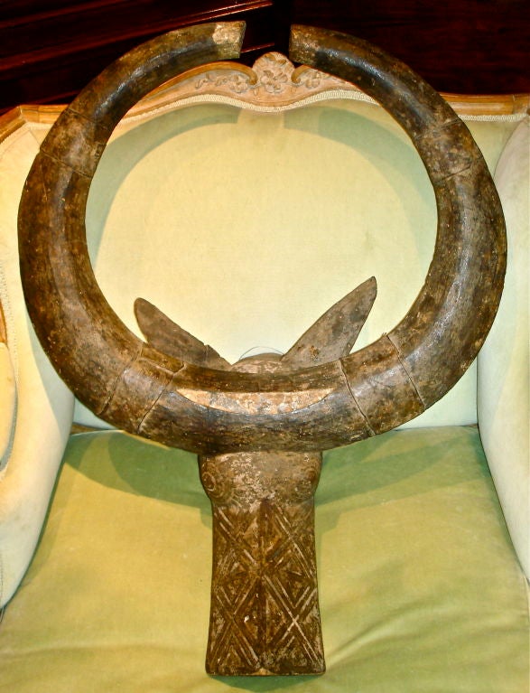 Large African Dancing Mask in Shape of an Ankole Watusi