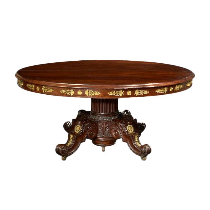 Solid Cuban Mahogany Extending Banquet Table