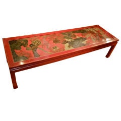 Mid Century Red Lacquer Coffee Table