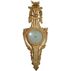 Louis XVI Giltwood Neoclassical Barometer