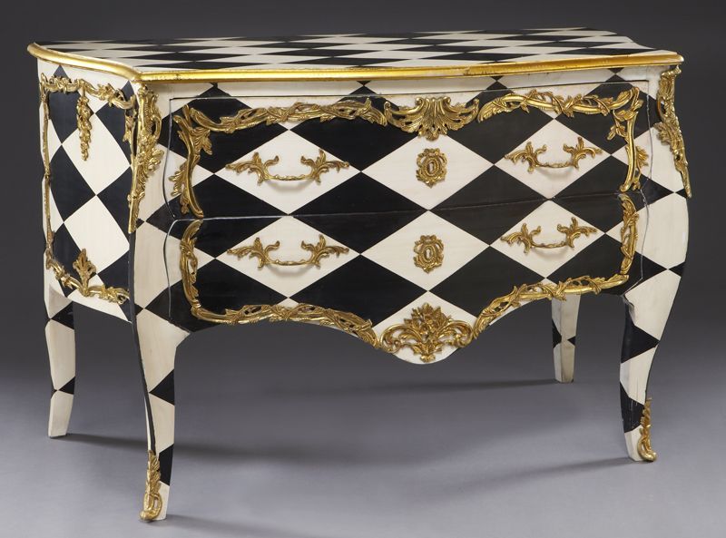 Stylish Louis XV Designed Harlequin Commode