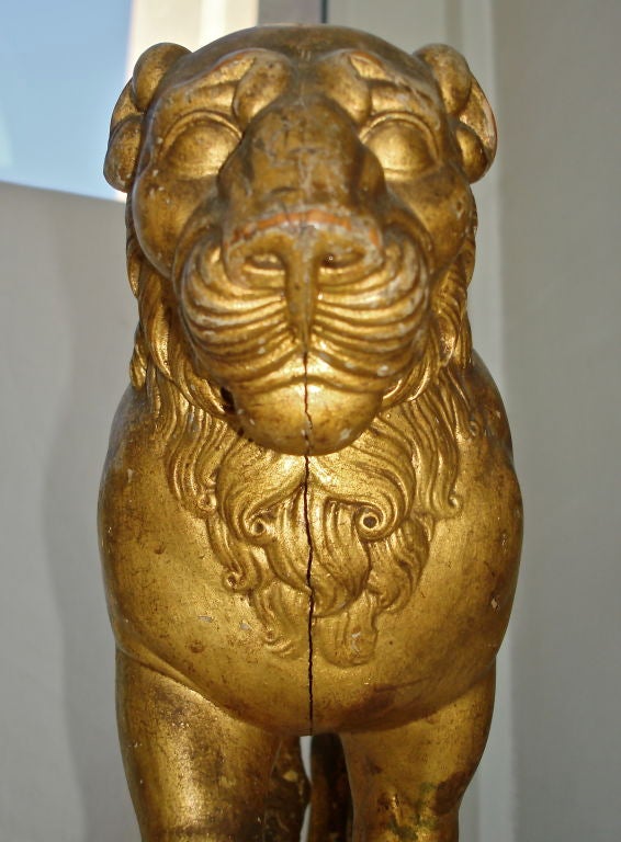 18th Century Italian Giltwood Lion 1