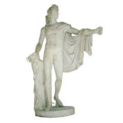 Nineteenth Century 8 Foot Marble Statue of Apollo Belvedere