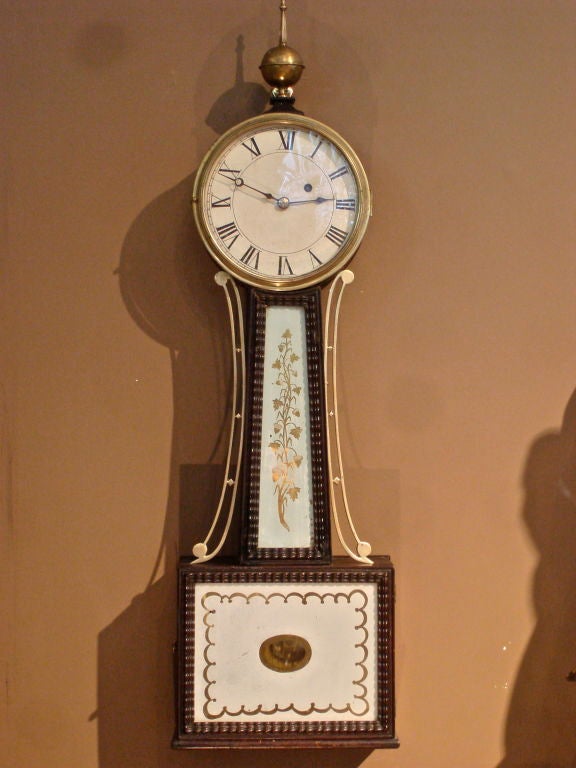 19th Century Good Period American Federal Banjo Clock