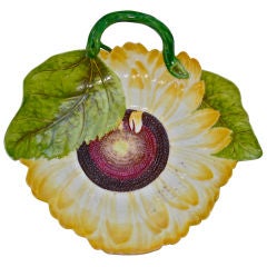 Rare Chelsea Porcelain Sunflower Dish, Red Anchor Mark 6