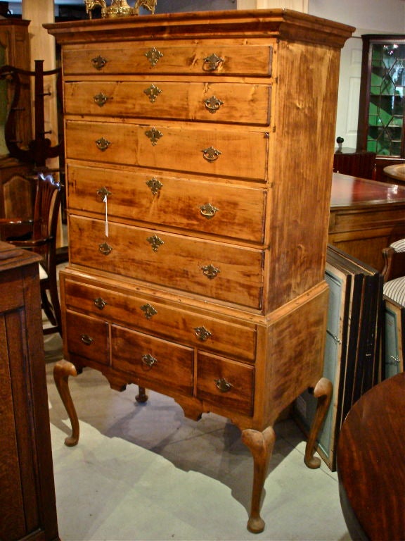 Unusually Small Scale Maple Highboy.  Queen Ann in Form, 18th Century.<br />
<br />
Provenance: Proctor Family, Ipswich, Massachusetts