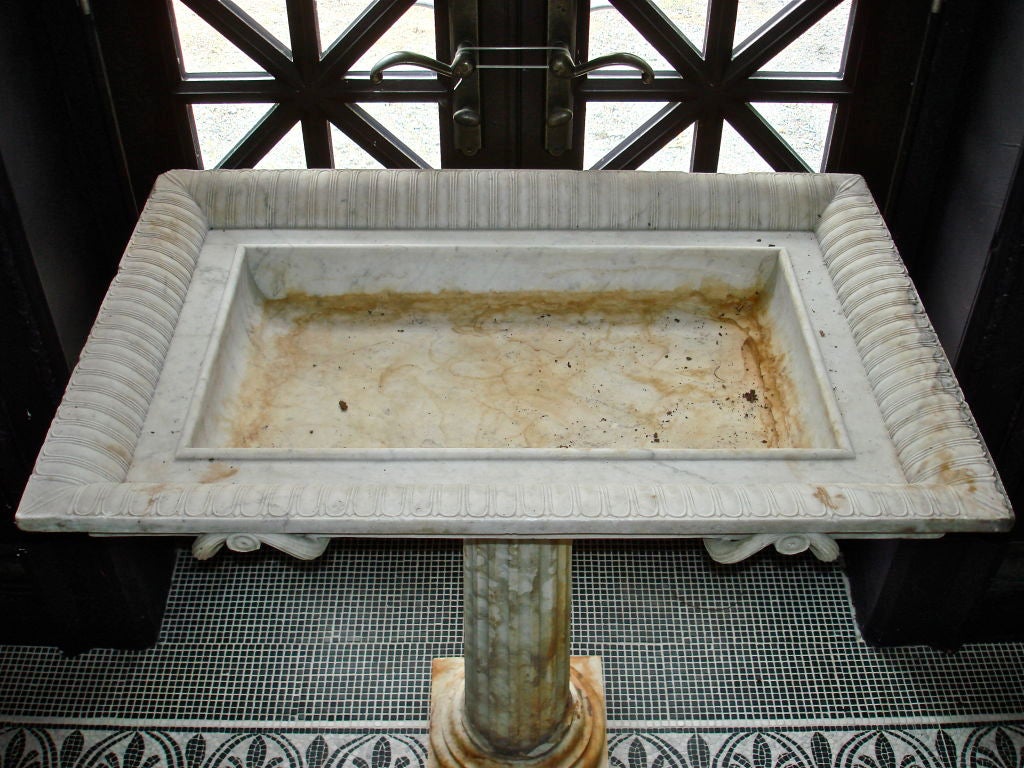 Italian Pompeiian Grand Tour Marble Basin or Bird Bath