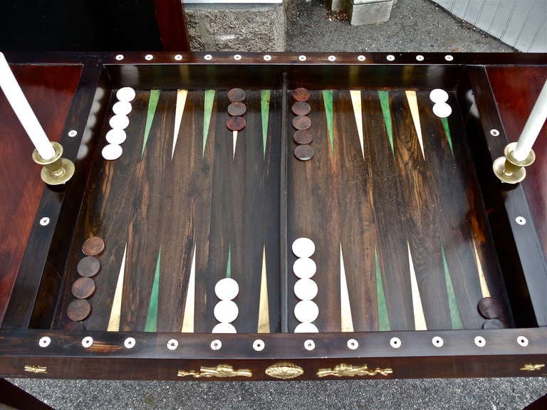 19th Century Period French Empire Ormolu Mounted Tric-Trac or Backgammon Table