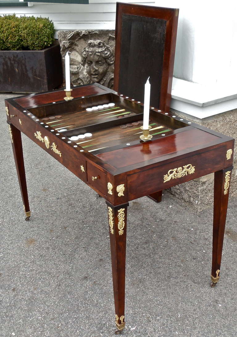 Period French Empire Ormolu Mounted Tric-Trac or Backgammon Table 1