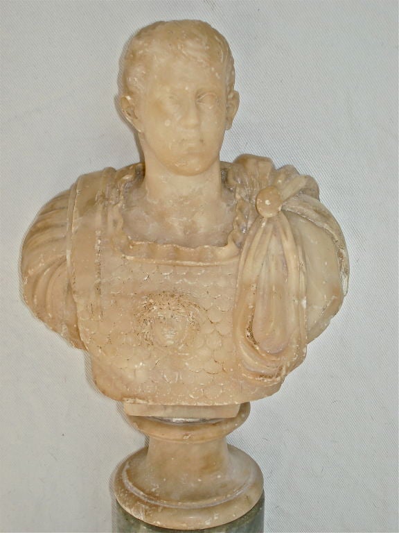 Italian Roman Grand Tour Alabaster Bust of a Caesar