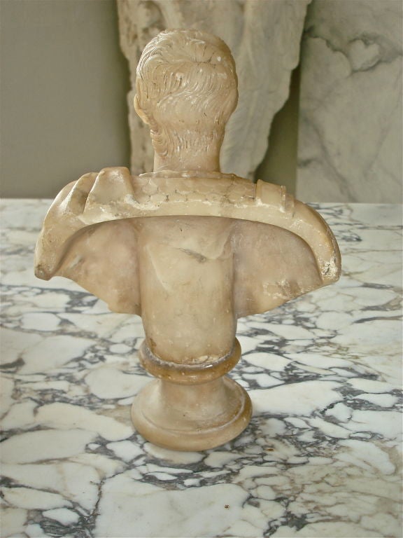 19th Century Roman Grand Tour Alabaster Bust of a Caesar