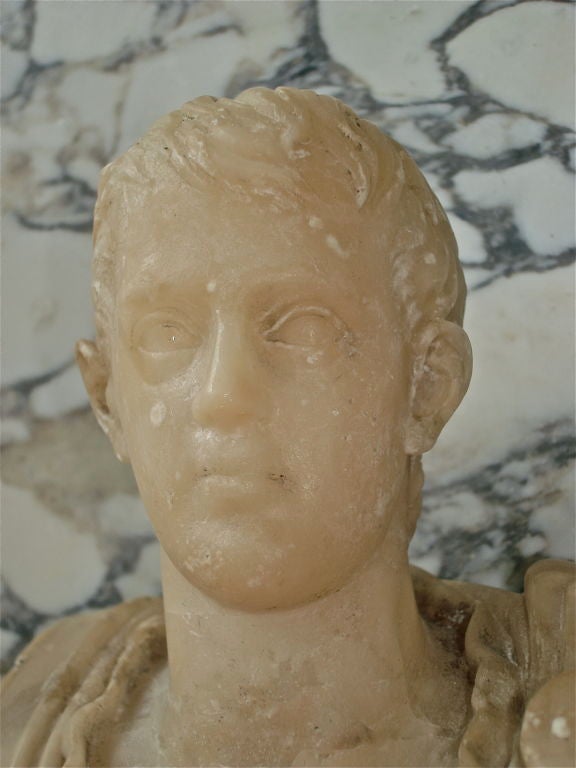 Roman Grand Tour Alabaster Bust of a Caesar 1