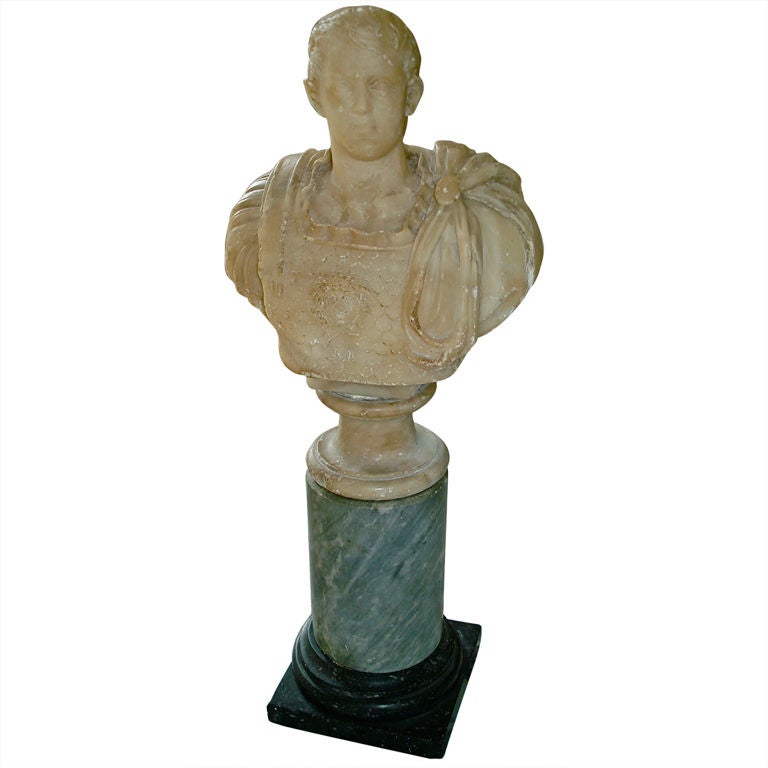Roman Grand Tour Alabaster Bust of a Caesar