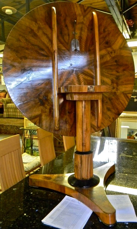 19th Century Period Austrian Biedermeier Figured Walnut Center Table