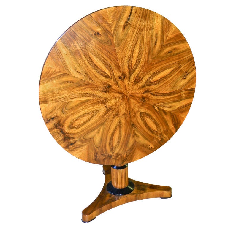 Period Austrian Biedermeier Figured Walnut Center Table