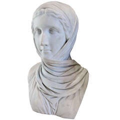 Early 19th Century Marble Bust of a Vestal