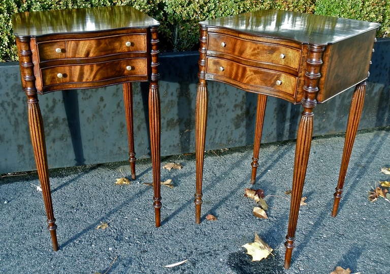 Pair Of Mahogany Federal Style End or Bed Side Tables 1