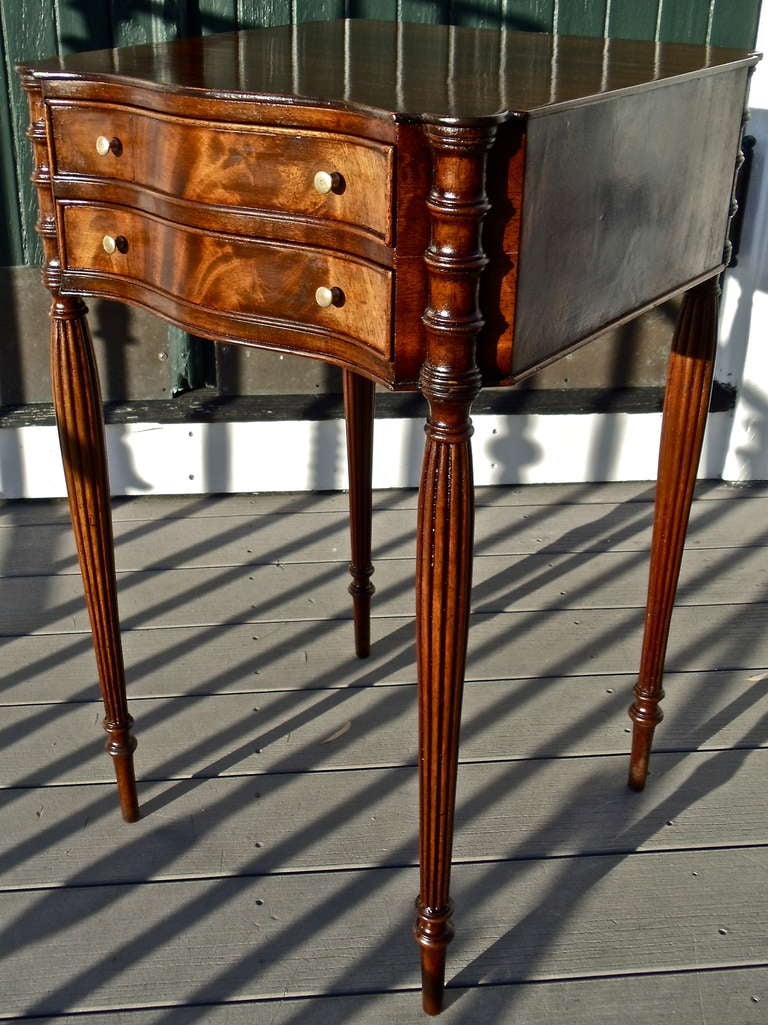 Pair of Federal Style Mahogany Two Drawer Stands

--In the Manner of Thomas Seymour, Boston