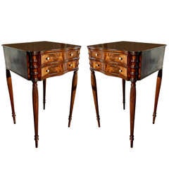 Pair Of Mahogany Federal Style End or Bed Side Tables