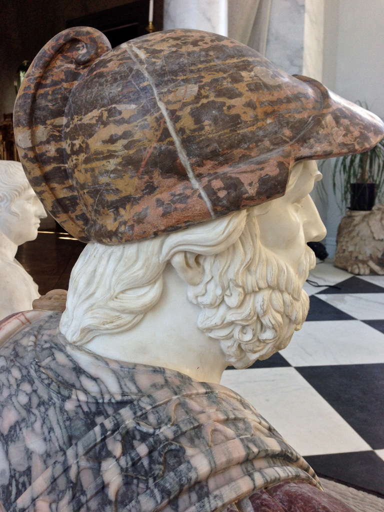 Italian Large Marble Bust of Marcus Aurelius
