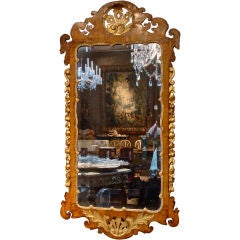 Period Irish George II Chippendale Walnut Mirror