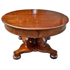 Period American Empire Mahogany Round Dining Table