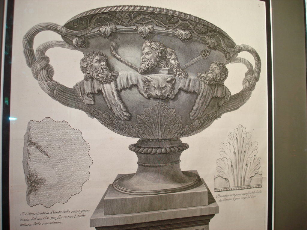 18th Century and Earlier Large 18th Century Original Piranesi Engraving of an Urn