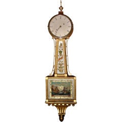 Antique American Federal Period Banjo Clock