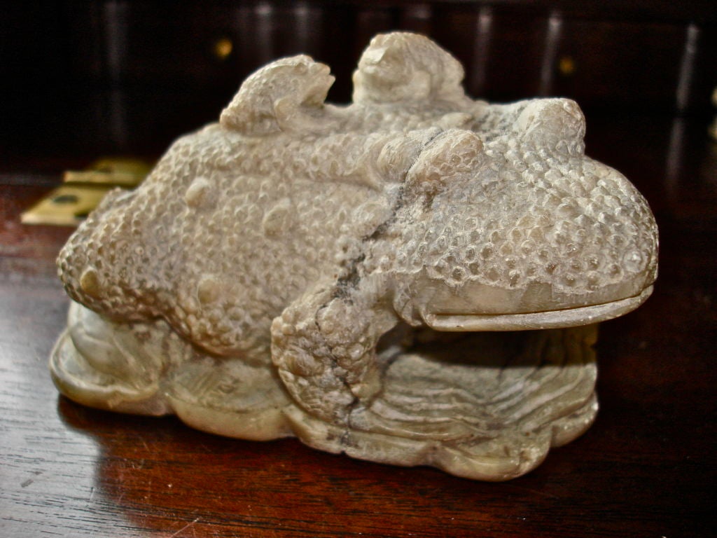 Collection of FOUR Chinese Soap Stone Toads For Sale at 1stdibs