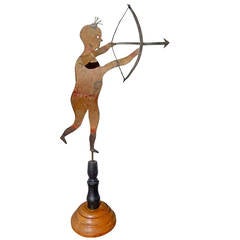 American Folk Art Primitive Sheet Metal Weathervane in the Form of an Indian 4