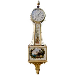 Antique Period Early 19th Century Banjo Clock by David Wood