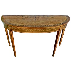 18th Century Irish Satinwood Marquetry Pier Table by Master William Moore